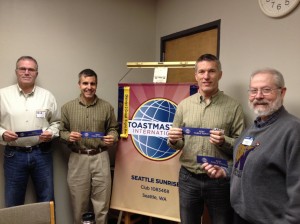 Rich, Steve, Lars, and Dave tied for table topics