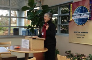 Mary delivers a humorous speech