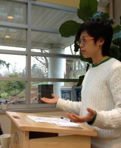 Johan delivers a speech