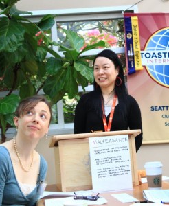 Jun Lei leads table topics