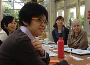 Members enjoy a humorous speech