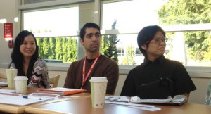 Members enjoy a speech