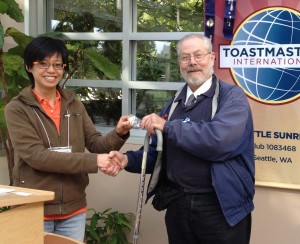 Johan presents Dave with his Competent Leader Award.