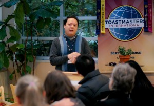 Adrian delivers his Icebreaker speech.