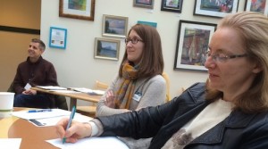 Members enjoy a speech evaluation