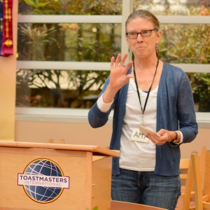 Amy delivers her speech "Oak Harbor Lights."